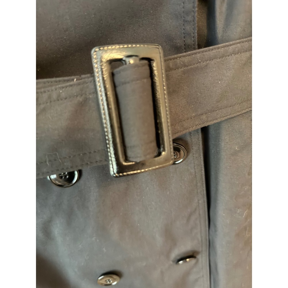 Black Trench Coat Women 6L Military - Picture 3 of 4
